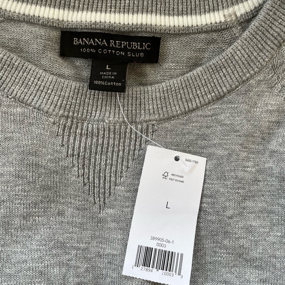 NEW Banana Republic men’s pullover recycled cotton knit sweater